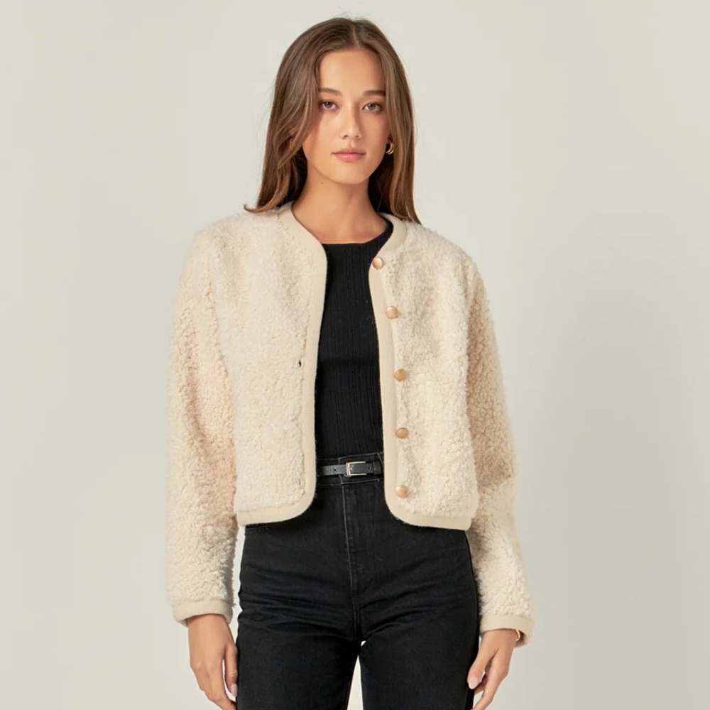 English Factory Off-White Boucle Jacket
